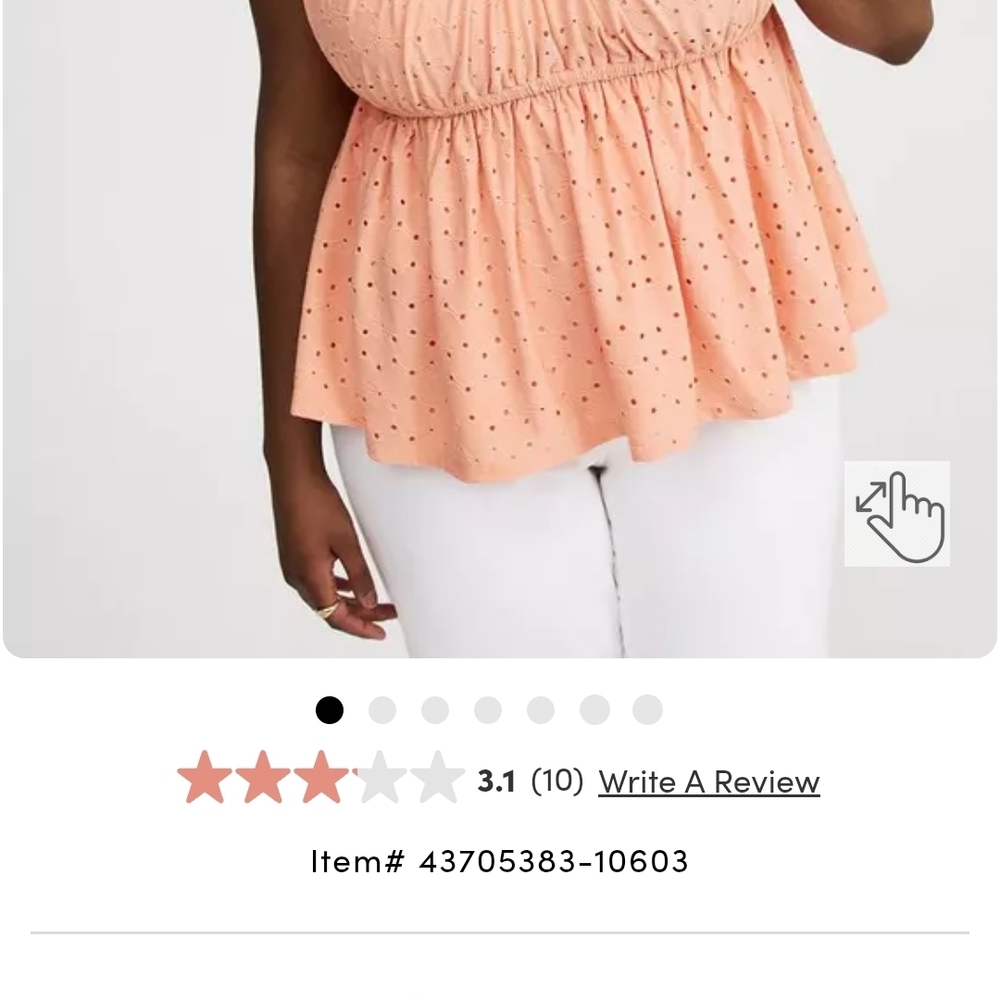 Torrid Coral Eyelet Peplum Blouse